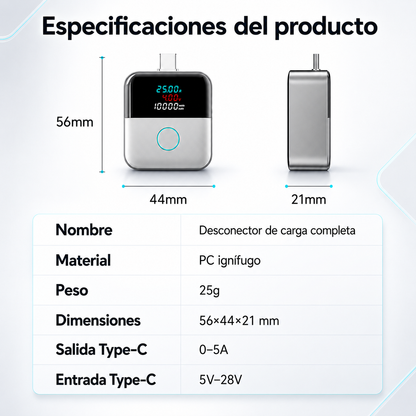 SmartCut 140W™ – El adaptador que desconecta la carga automáticamente al llegar al 100 %