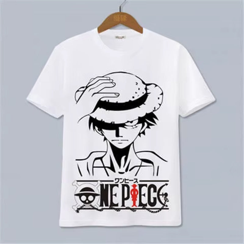 ONE PIECE Luffy, Ace, Sauron, Anime Peripheral Clothes Short-Sleeved Men'S and Women'S Cartoon T-Shirts Y2K
