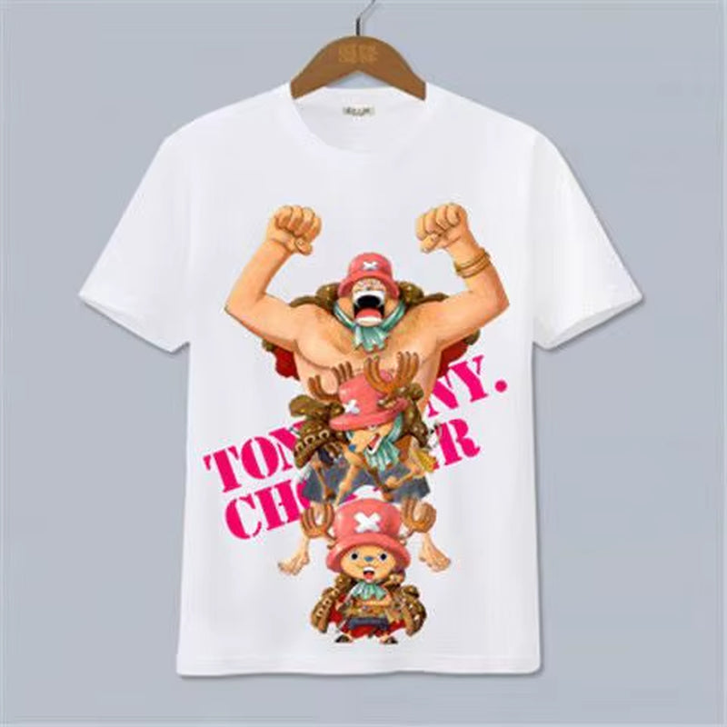 ONE PIECE Luffy, Ace, Sauron, Anime Peripheral Clothes Short-Sleeved Men'S and Women'S Cartoon T-Shirts Y2K