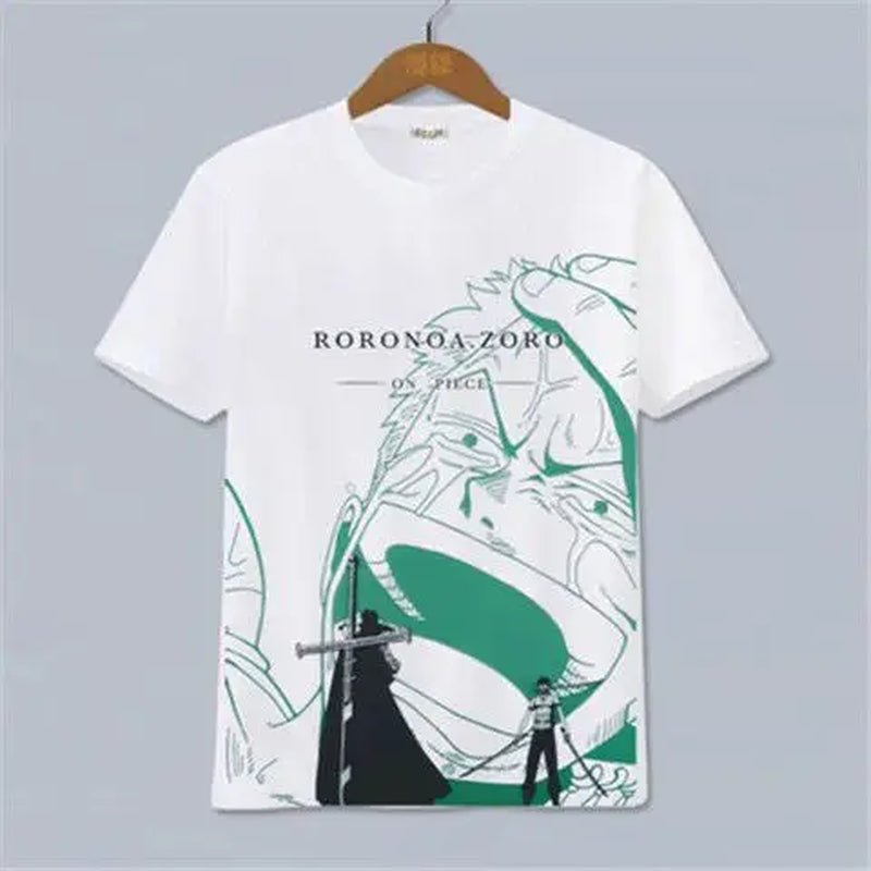 The 2026 New Hot Selling ONE PIECE Luffy, Ace，Sauron， Anime Peripheral Clothing Short Sleeved Men'S and Women'S Cartoon Y2K