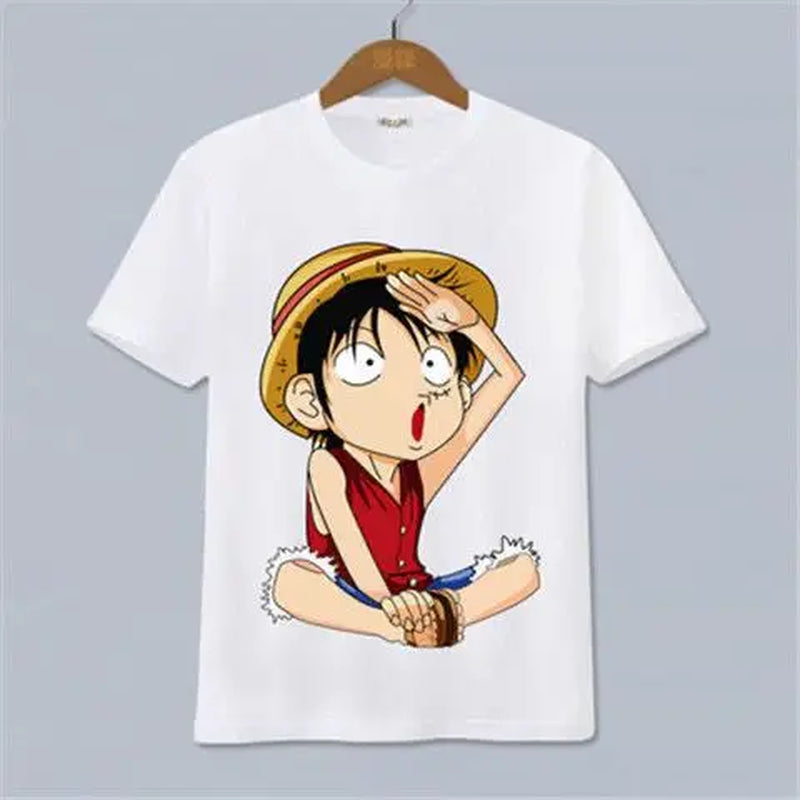 The 2026 New Hot Selling ONE PIECE Luffy, Ace，Sauron， Anime Peripheral Clothing Short Sleeved Men'S and Women'S Cartoon Y2K