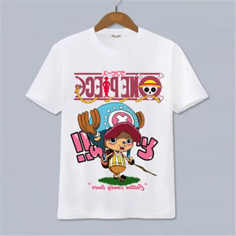 ONE PIECE Luffy, Ace, Sauron, Anime Peripheral Clothes Short-Sleeved Men'S and Women'S Cartoon T-Shirts Y2K