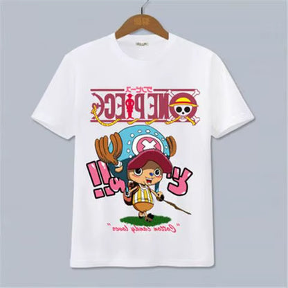 ONE PIECE Luffy, Ace, Sauron, Anime Peripheral Clothes Short-Sleeved Men'S and Women'S Cartoon T-Shirts Y2K