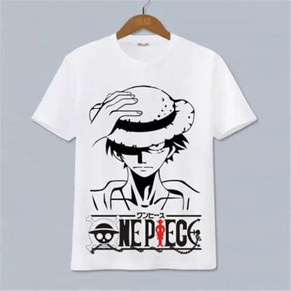 The 2026 New Hot Selling ONE PIECE Luffy, Ace，Sauron， Anime Peripheral Clothing Short Sleeved Men'S and Women'S Cartoon Y2K