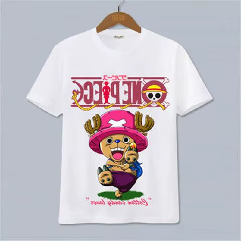 ONE PIECE Luffy, Ace, Sauron, Anime Peripheral Clothes Short-Sleeved Men'S and Women'S Cartoon T-Shirts Y2K