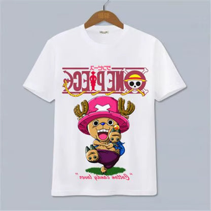 ONE PIECE Luffy, Ace, Sauron, Anime Peripheral Clothes Short-Sleeved Men'S and Women'S Cartoon T-Shirts Y2K