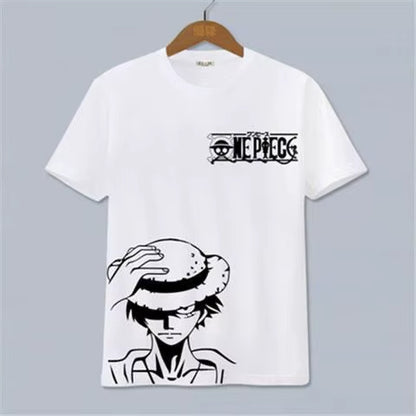 ONE PIECE Luffy, Ace, Sauron, Anime Peripheral Clothes Short-Sleeved Men'S and Women'S Cartoon T-Shirts Y2K