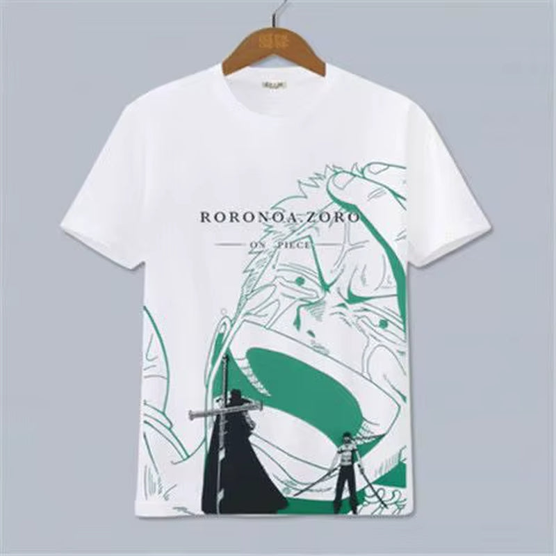 ONE PIECE Luffy, Ace, Sauron, Anime Peripheral Clothes Short-Sleeved Men'S and Women'S Cartoon T-Shirts Y2K