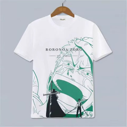 ONE PIECE Luffy, Ace, Sauron, Anime Peripheral Clothes Short-Sleeved Men'S and Women'S Cartoon T-Shirts Y2K