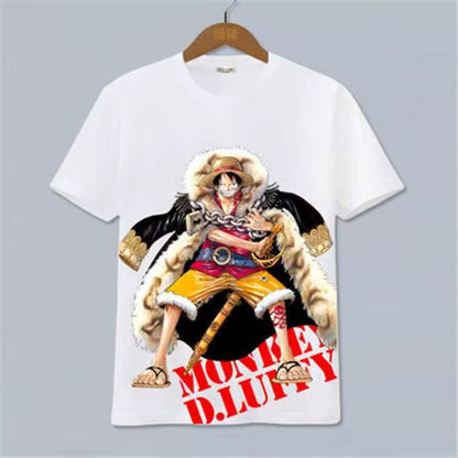 ONE PIECE Luffy, Ace, Sauron, Anime Peripheral Clothes Short-Sleeved Men'S and Women'S Cartoon T-Shirts Y2K