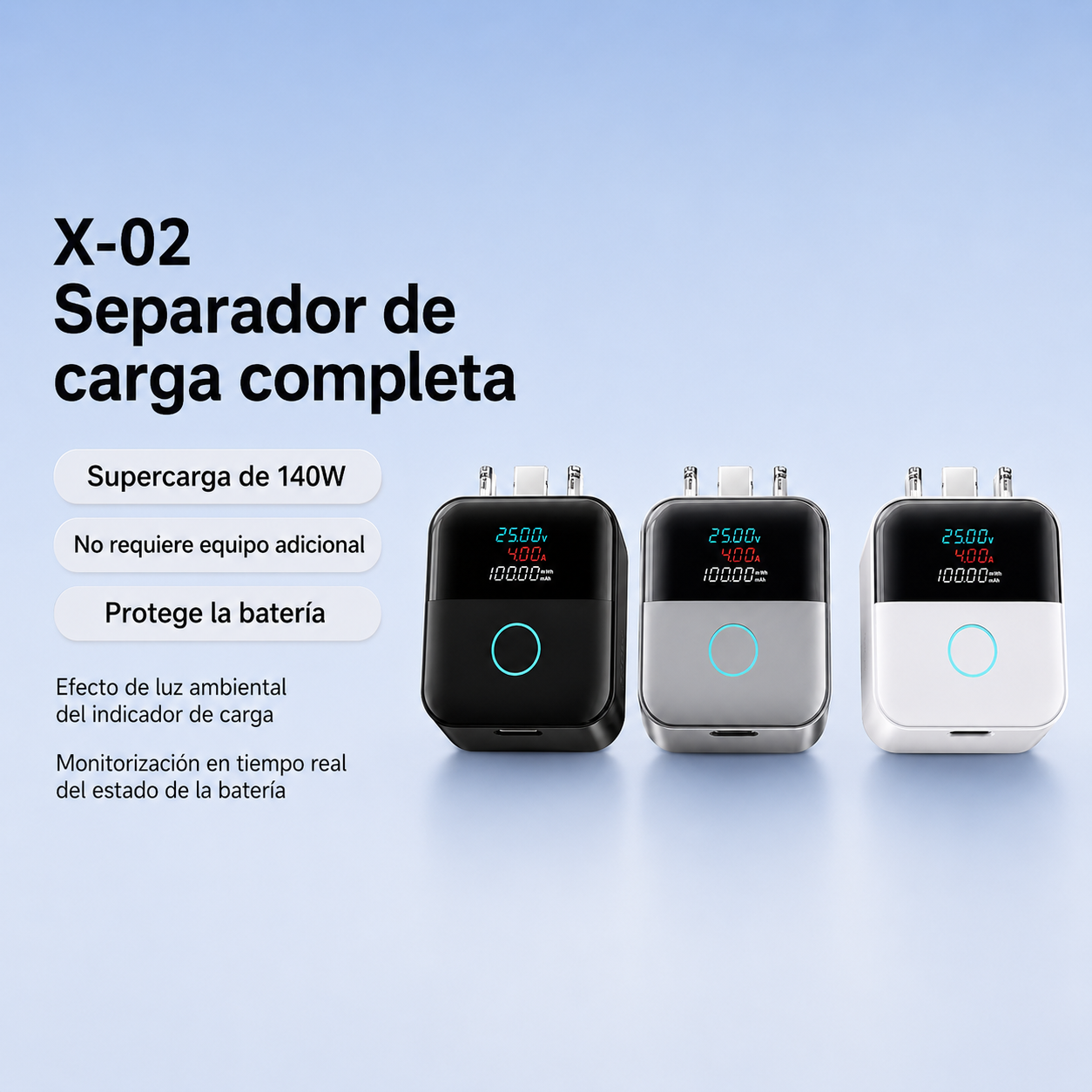 SmartCut 140W™ – El adaptador que desconecta la carga automáticamente al llegar al 100 %