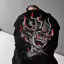 Camiseta clásica de cómic Manga corta Cuello redondo Verano Parejas para hombres y mujeres