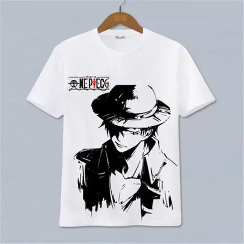 The 2026 New Hot Selling ONE PIECE Luffy, Ace，Sauron， Anime Peripheral Clothing Short Sleeved Men'S and Women'S Cartoon Y2K
