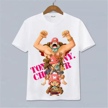 The 2026 New Hot Selling ONE PIECE Luffy, Ace，Sauron， Anime Peripheral Clothing Short Sleeved Men'S and Women'S Cartoon Y2K