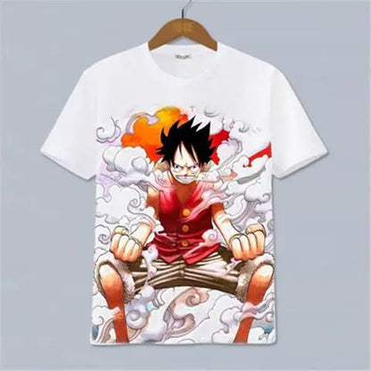 The 2026 New Hot Selling ONE PIECE Luffy, Ace，Sauron， Anime Peripheral Clothing Short Sleeved Men'S and Women'S Cartoon Y2K