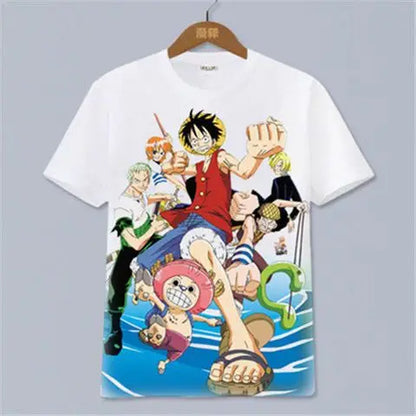 The 2026 New Hot Selling ONE PIECE Luffy, Ace，Sauron， Anime Peripheral Clothing Short Sleeved Men'S and Women'S Cartoon Y2K