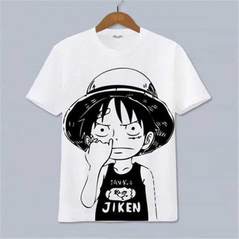 The 2026 New Hot Selling ONE PIECE Luffy, Ace，Sauron， Anime Peripheral Clothing Short Sleeved Men'S and Women'S Cartoon Y2K