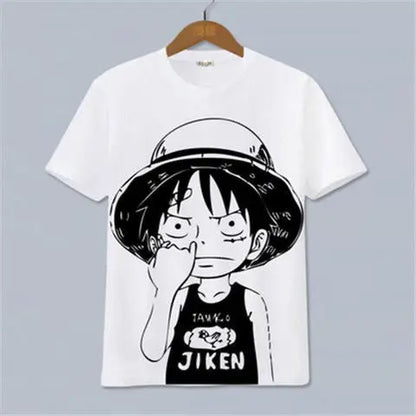 The 2026 New Hot Selling ONE PIECE Luffy, Ace，Sauron， Anime Peripheral Clothing Short Sleeved Men'S and Women'S Cartoon Y2K