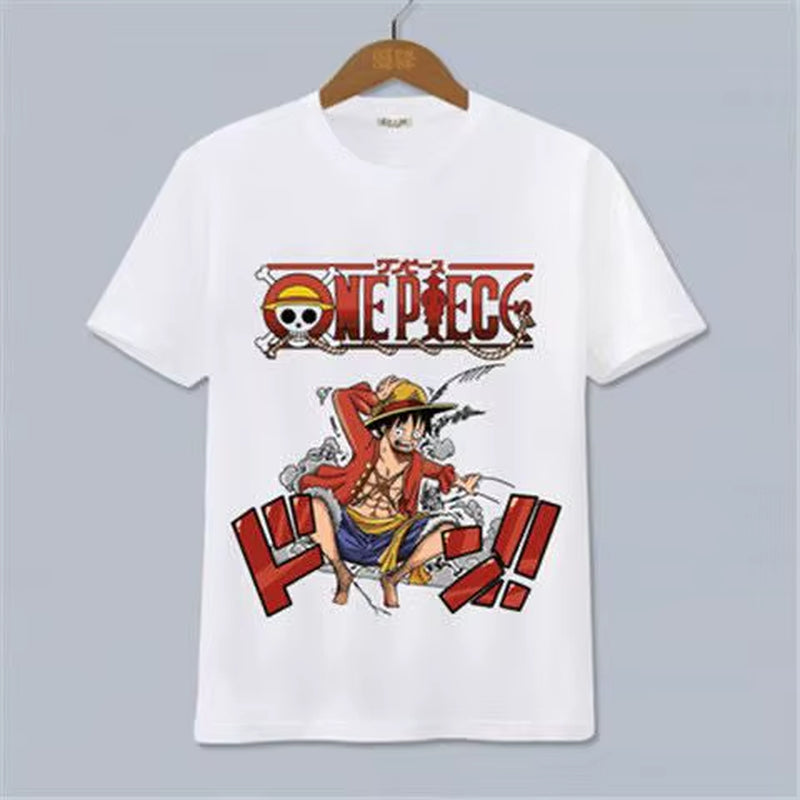 ONE PIECE Luffy, Ace, Sauron, Anime Peripheral Clothes Short-Sleeved Men'S and Women'S Cartoon T-Shirts Y2K