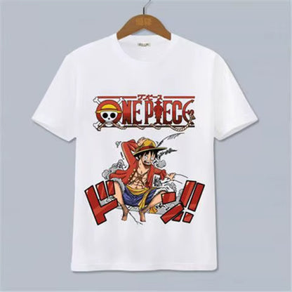 ONE PIECE Luffy, Ace, Sauron, Anime Peripheral Clothes Short-Sleeved Men'S and Women'S Cartoon T-Shirts Y2K