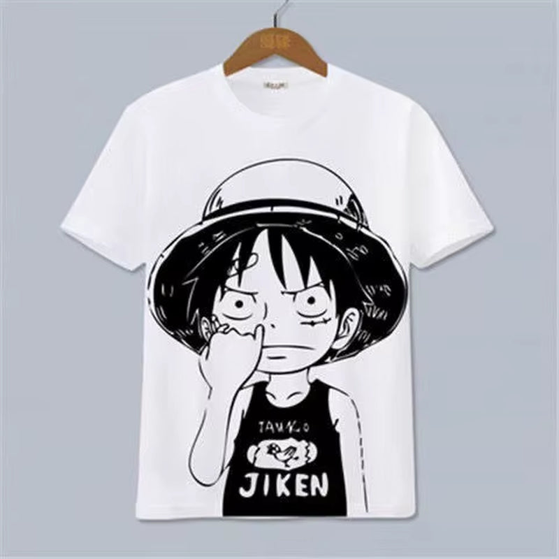 ONE PIECE Luffy, Ace, Sauron, Anime Peripheral Clothes Short-Sleeved Men'S and Women'S Cartoon T-Shirts Y2K