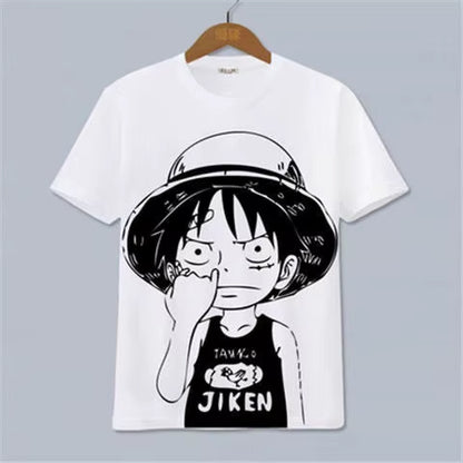 ONE PIECE Luffy, Ace, Sauron, Anime Peripheral Clothes Short-Sleeved Men'S and Women'S Cartoon T-Shirts Y2K
