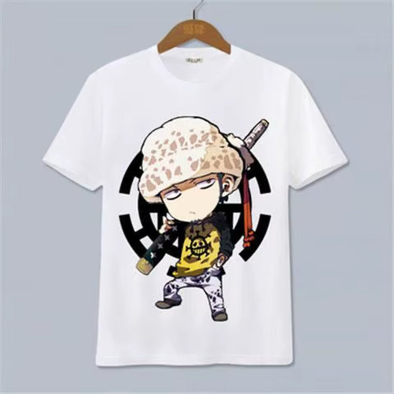ONE PIECE Luffy, Ace, Sauron, Anime Peripheral Clothes Short-Sleeved Men'S and Women'S Cartoon T-Shirts Y2K