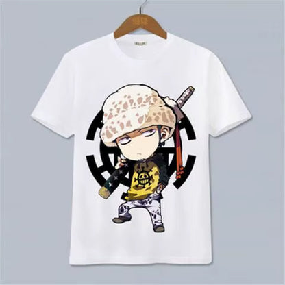 ONE PIECE Luffy, Ace, Sauron, Anime Peripheral Clothes Short-Sleeved Men'S and Women'S Cartoon T-Shirts Y2K